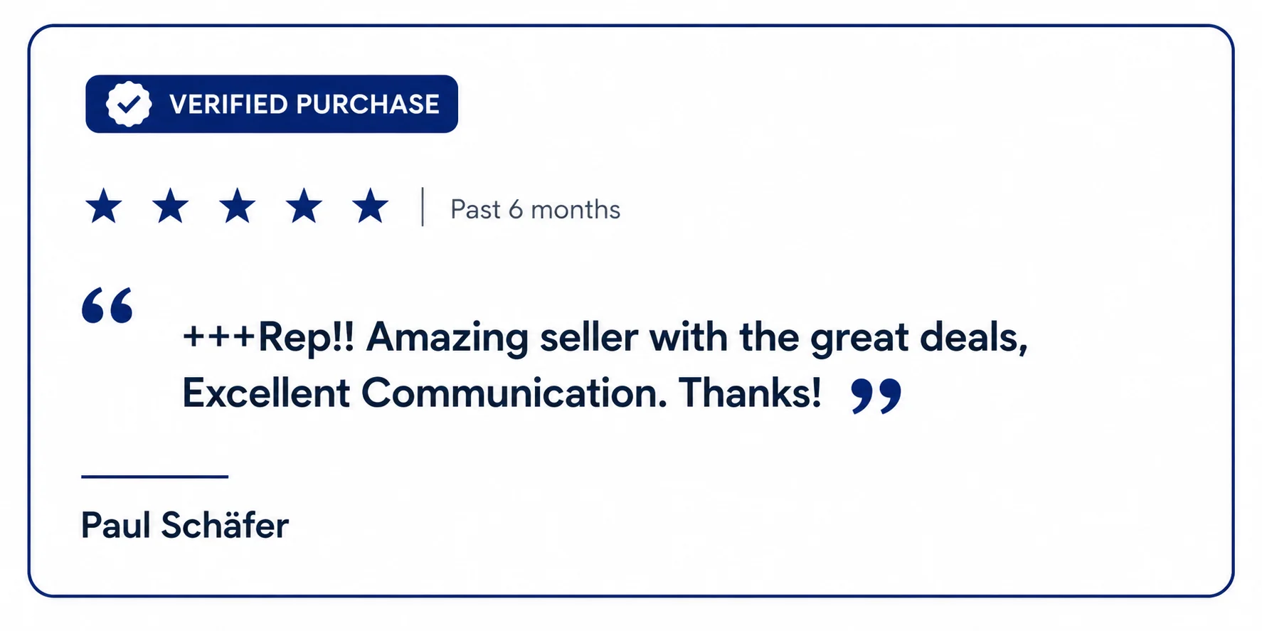 Verified purchase, five stars. Paul Schäfer: amazing seller with great deals, excellent communication. Thanks.