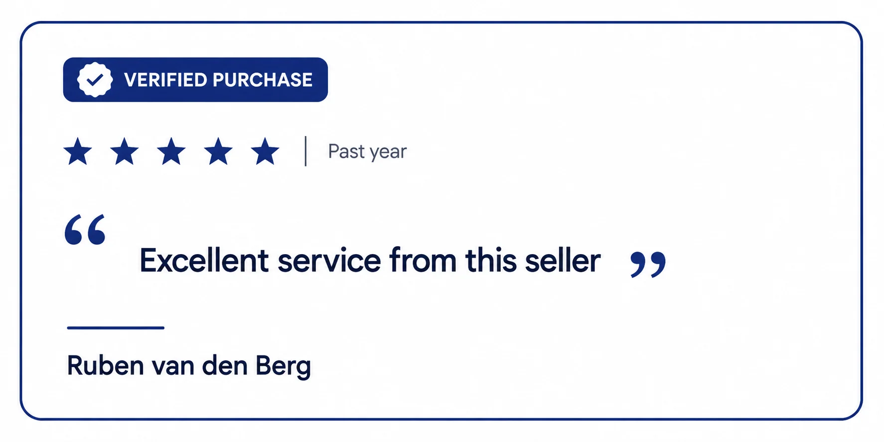 Verified purchase, five stars. Ruben van den Berg: excellent service from this seller.